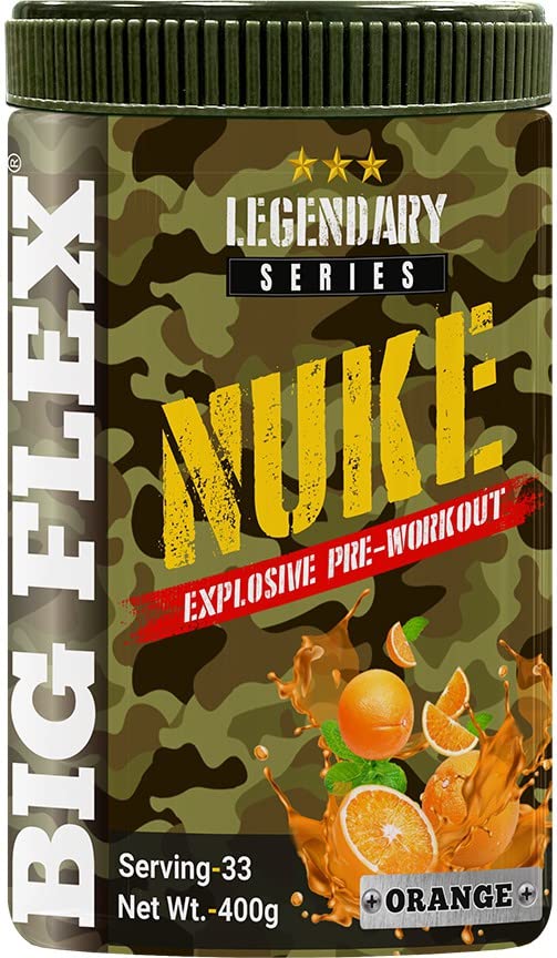 Bigflex Nuke Pre Workout Powder| 33 Servings |Energy Booster| |Muscle Pump| |Strength Improvement| Pack of 400Gm (Orange, 400 gm) (B08S7FPB95) Amazon Price History, Amazon Price Tracker