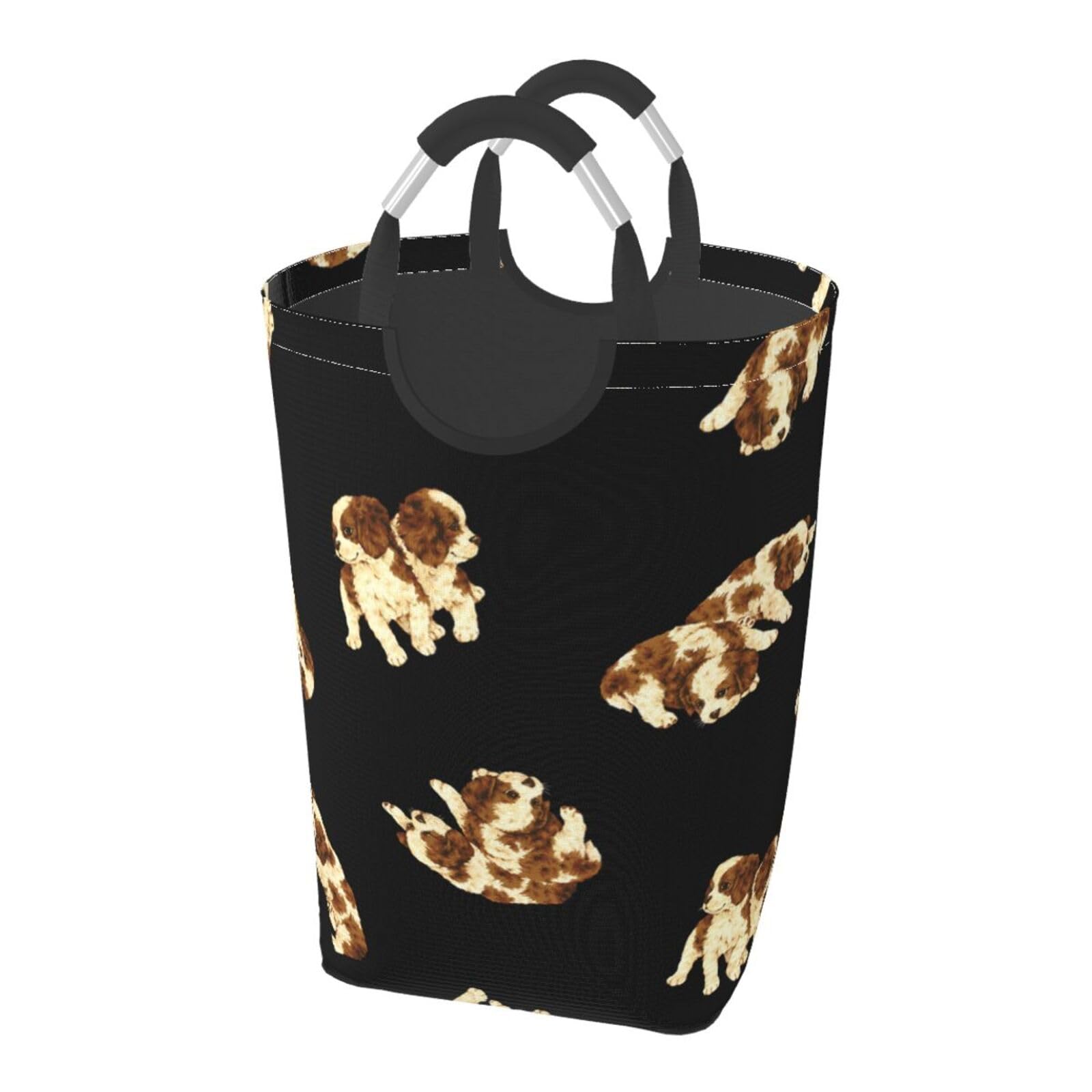 Yxdvpalne As Picture Cavalier Puppy, Laundry Hamper, Collapsible Laundry Basket Large Durable Storage Bin With Handles 50L