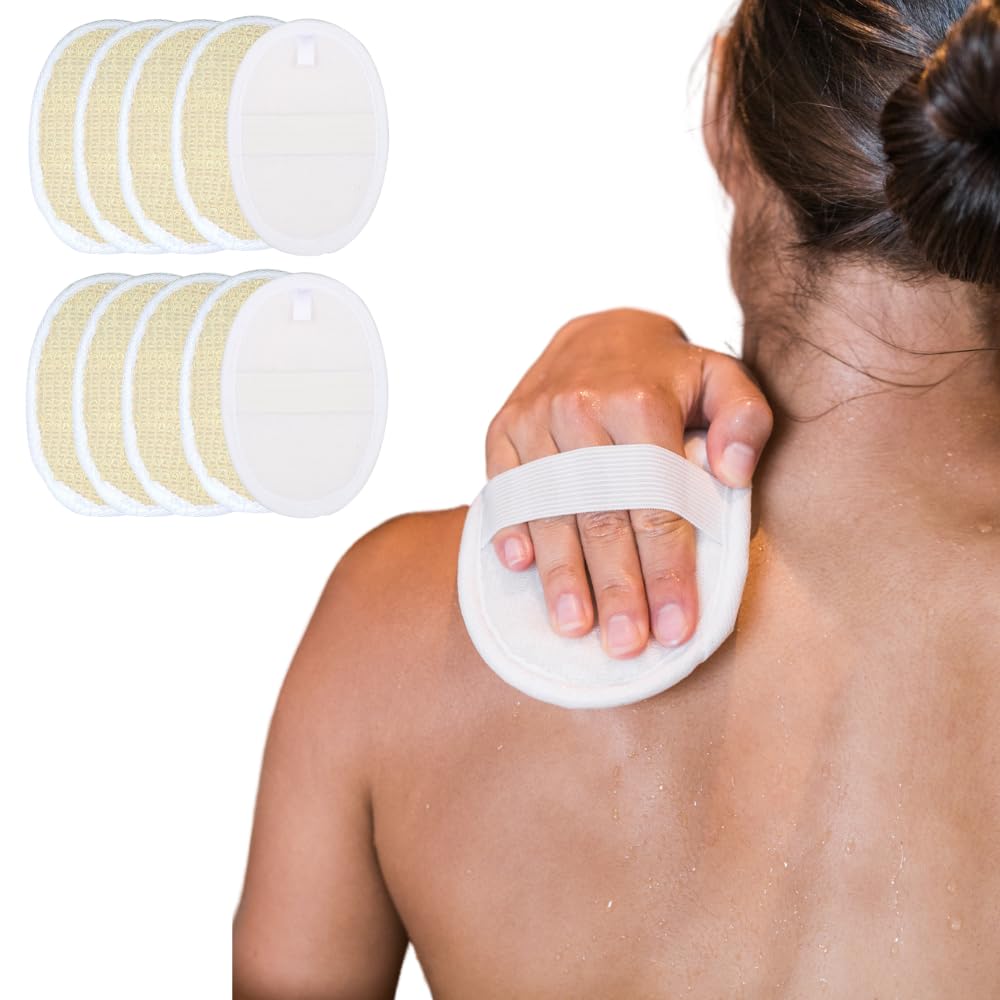 STORE77® Loofah Sponge Pads Natural Loofah Sponge Body Scrubber for Shower Bath Shower Loofah Sponge for Face and Body Luffa Sponge for Women and Men Loofah Pad for Spa Clean Your Dead Skin Set of 10