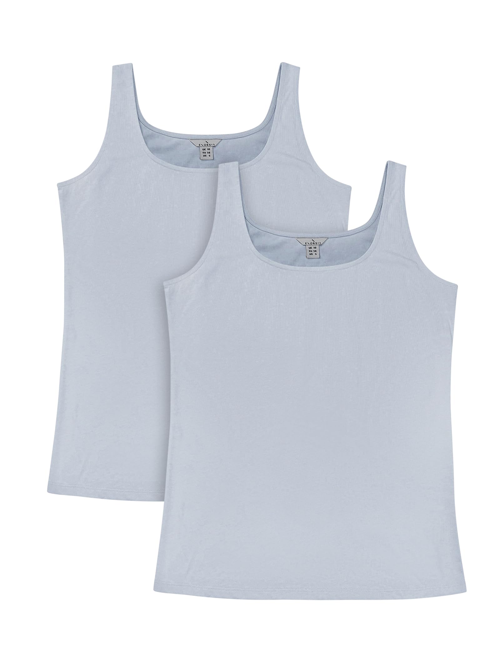 Enorsia Womens Vest with 100% Cotton Strap Vest with Square Neck Perfect for Gym (UK, Numeric, 18, Regular, Regular, Grey)