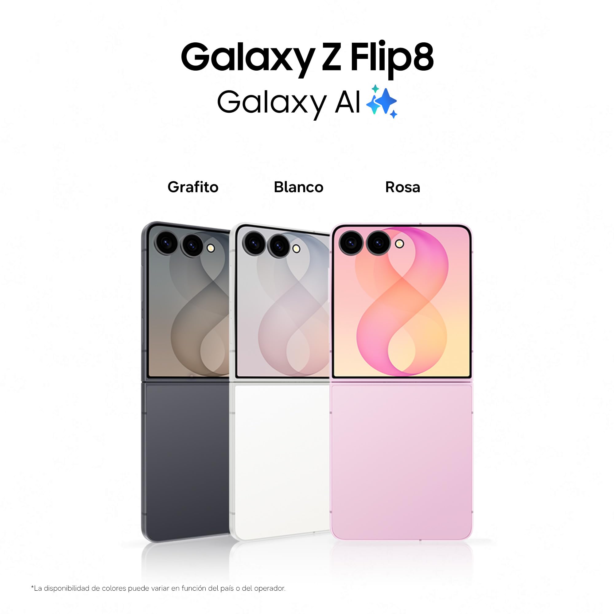 Samsung Galaxy Z Flip8, 256 GB, Teléfono Móvil con IA, Grafito | Smartphone Android, Cámara Selfie Manos Libres, Memoria 12 GB, Batería 4300 mAH, Now Brief, FlexWindow, Garantía 3+1 Años