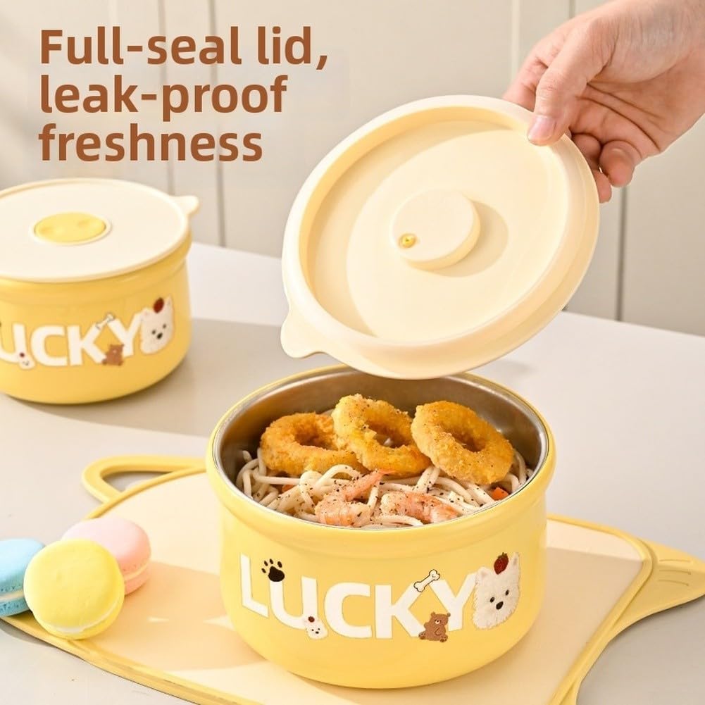 Contenitore per il pranzo in acciaio inossidabile adatto al microonde con coperchio, contenitore ermetico 304 per la preparazione dei pasti per ufficio e scuola, 16,5 x 16,5 cm (blu)