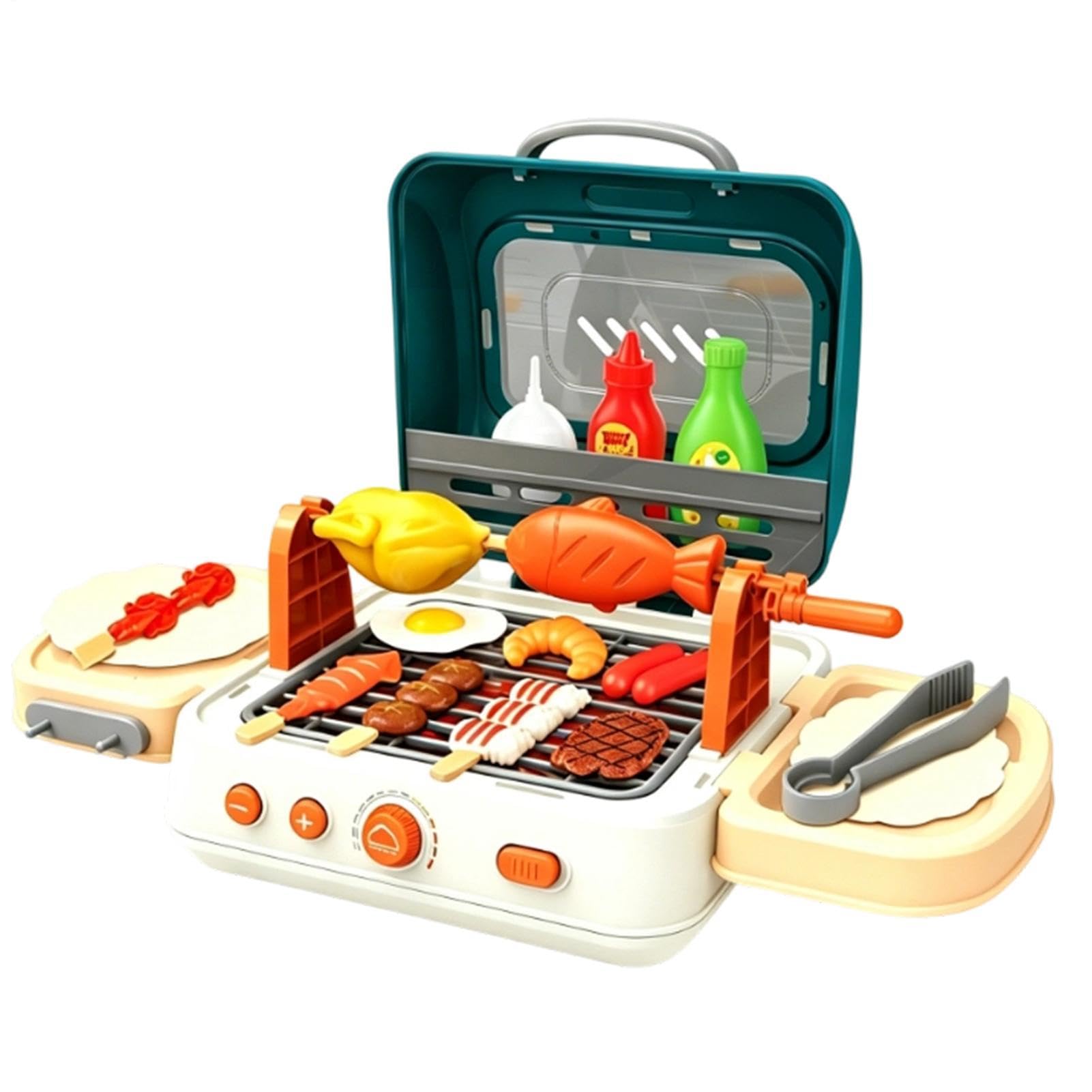 Juego de cocina infantil Juego Interactivo de Parrilla de Cocina con Sonido | Cocina de juguete para niños para niños y niñas exterior dormitorio viaje camping Navidad y cumpleaños