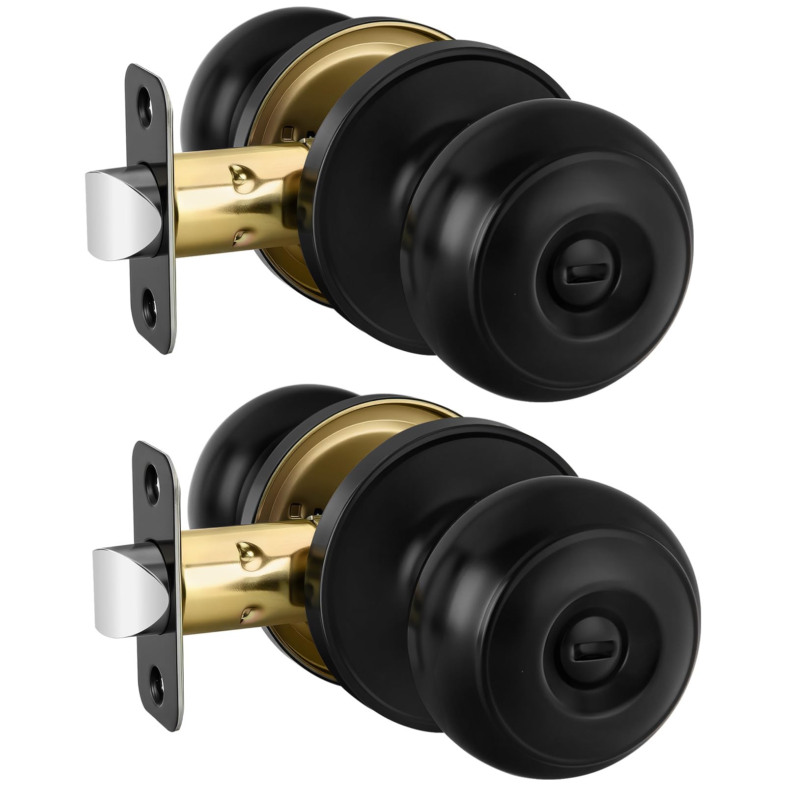 Haidms 6 Pack Matte Black Door Knobs Interior Privacy, Black Interior Door Knobs for Bedroom or Bathroom Classic Round Doorknobs Hardware — Amazon image 16