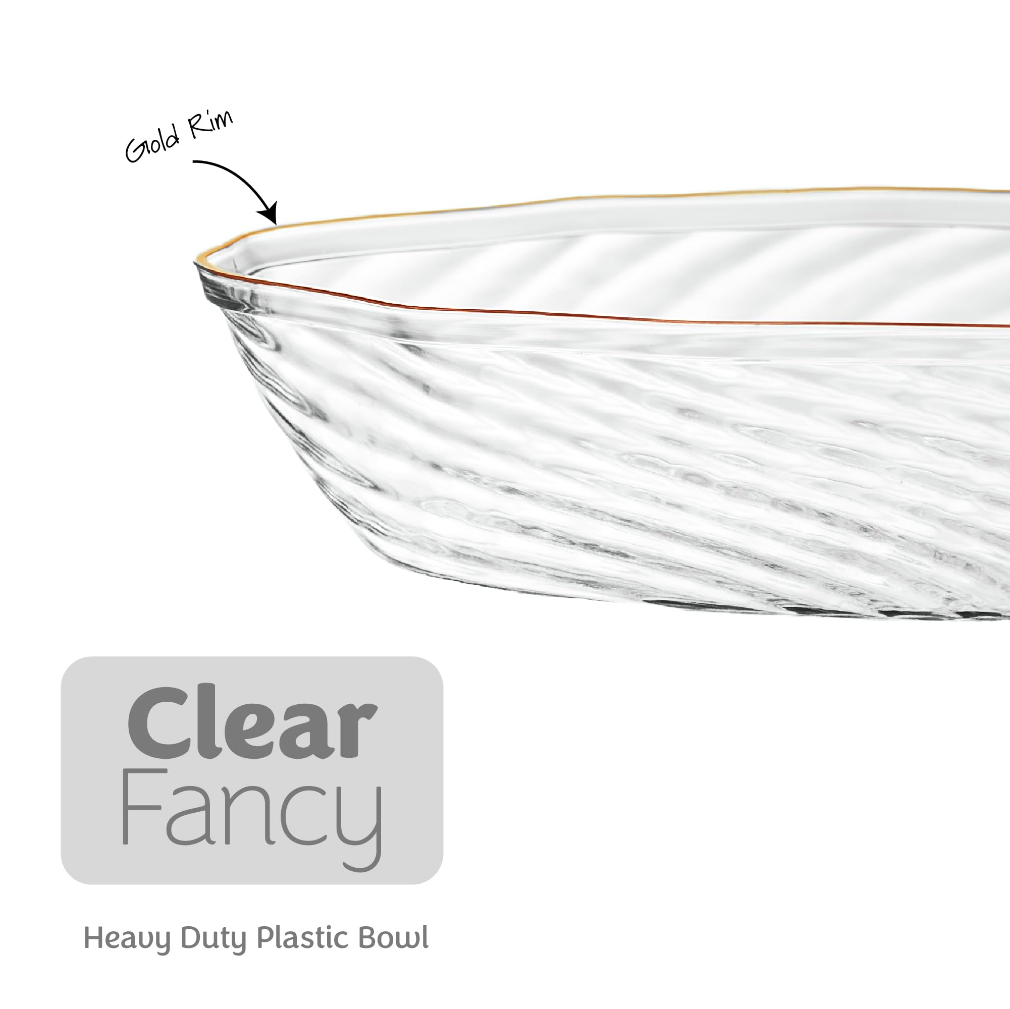 Elegant Disposable Plates & Bowls - Gold Rim Design -7