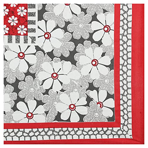 Image of RajasthaniKart Pure 100% Cotton 144Tc Double Bed Sheet with 2 Pillow Covers (Bedsheet for Double Bed Cotton, Maroon,Floral), 144 Tc