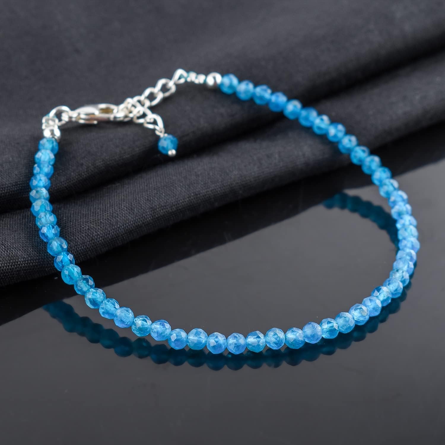 Yanara Stone Bracelets For Women Beads Dainty Gemstones Jewelry for Women Birthstone, Chakra Energy Healing Crystals, Silver Plated Chain 8 inch - Image 3