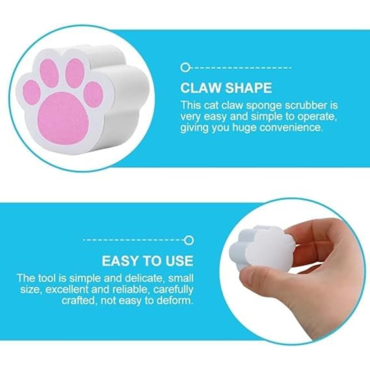 LUCCI - Cute Mirror Cleaning Sponge Wipe, Household Mirror Cleaner Wiper, Window Glass Mirror Stain Removal Wiper, Bathroom Kitchen Car Glass Sponge Wipe, Cleaning Supplies,(Pack of - 3) 2