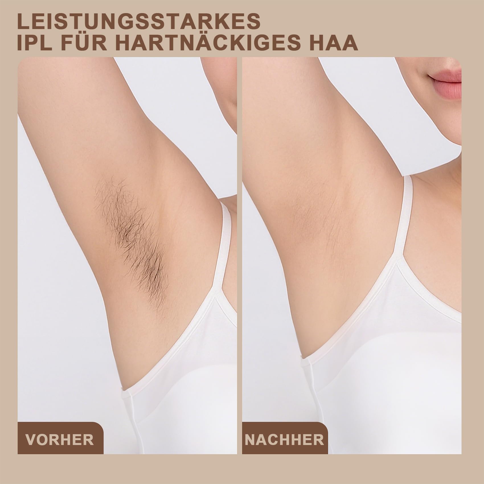 IPL Geräte Haarentfernung,Dauerhafte und Schmerzfreie IPL Haarentfernungsgerät mit Saphir-Eiskühlsystem, IPL Laser für Achseln, Beine, Bikinizone, Körper，Weiß & Rosegold