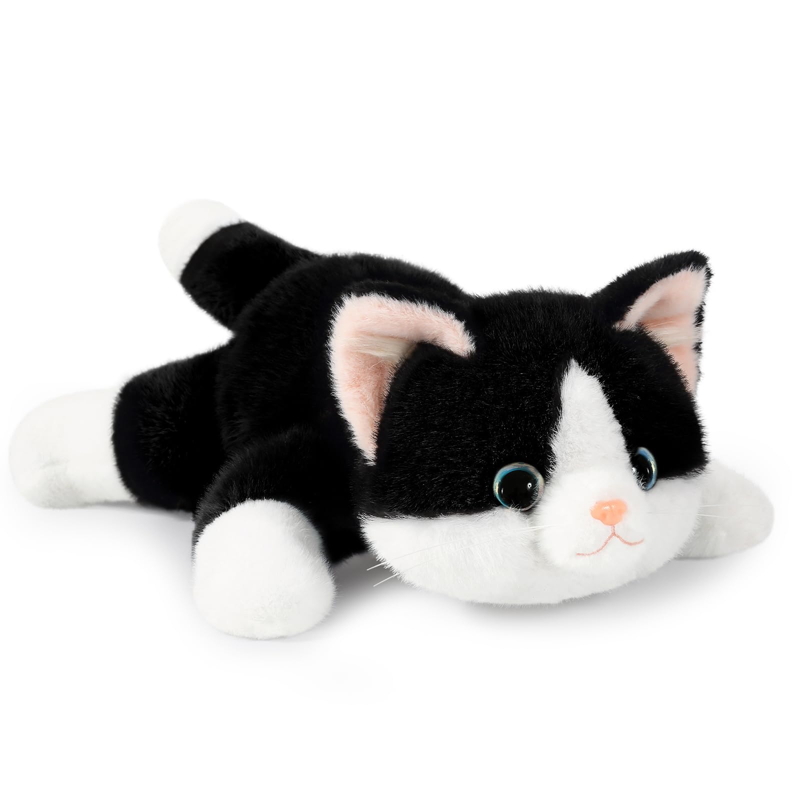 Ditucu Weighted Black Cat Stuffed Animal 0.6 lbs Cute Realistic Kitten Plush Toys 11.8 inch Soft Plushies Gifts for Kids