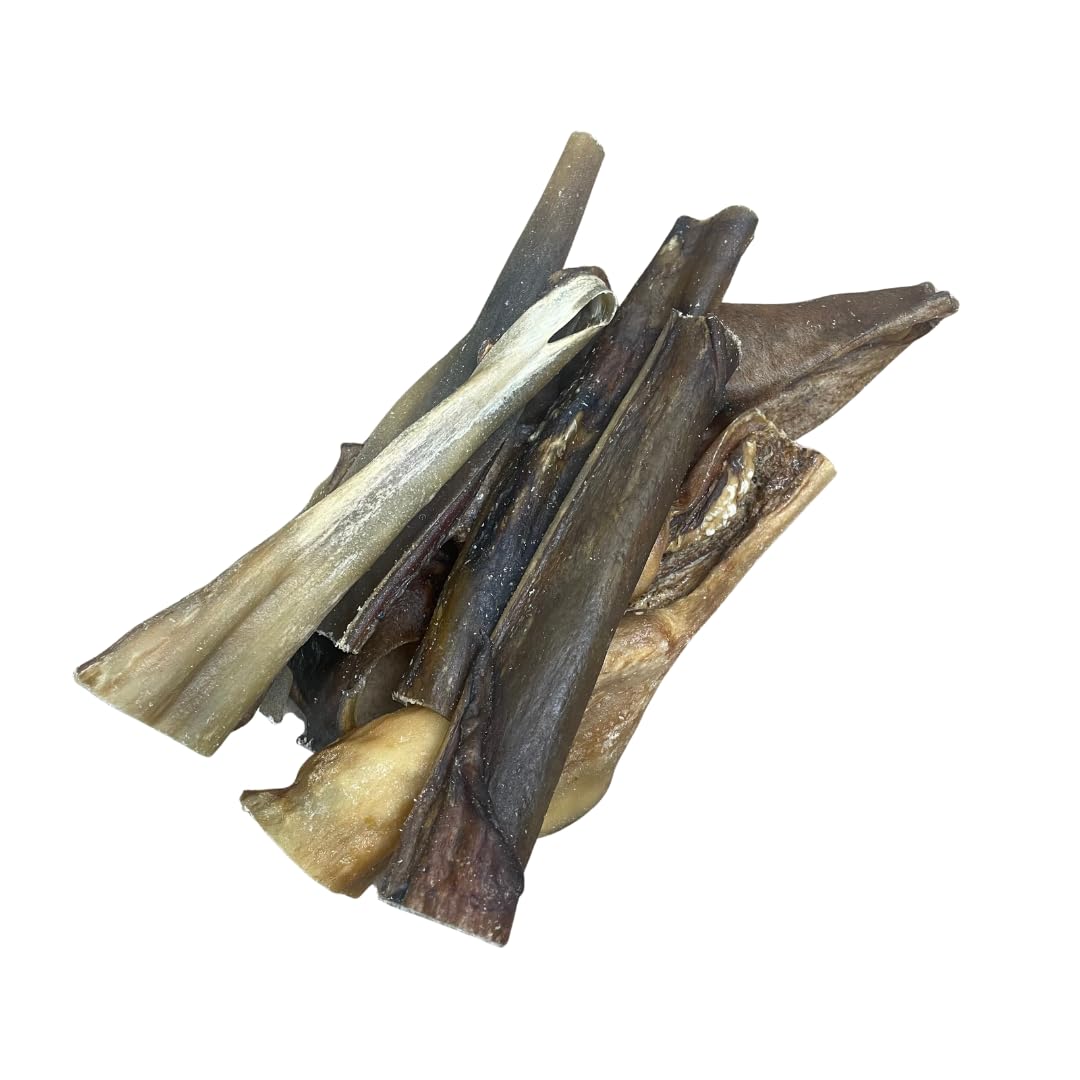 Pawsome Snax Buffalo Skin Strips Dog Chews - PACK SIZE: 125g - 100% Natural Grain Free High Protein Treats (15cm Mixed Sizes)