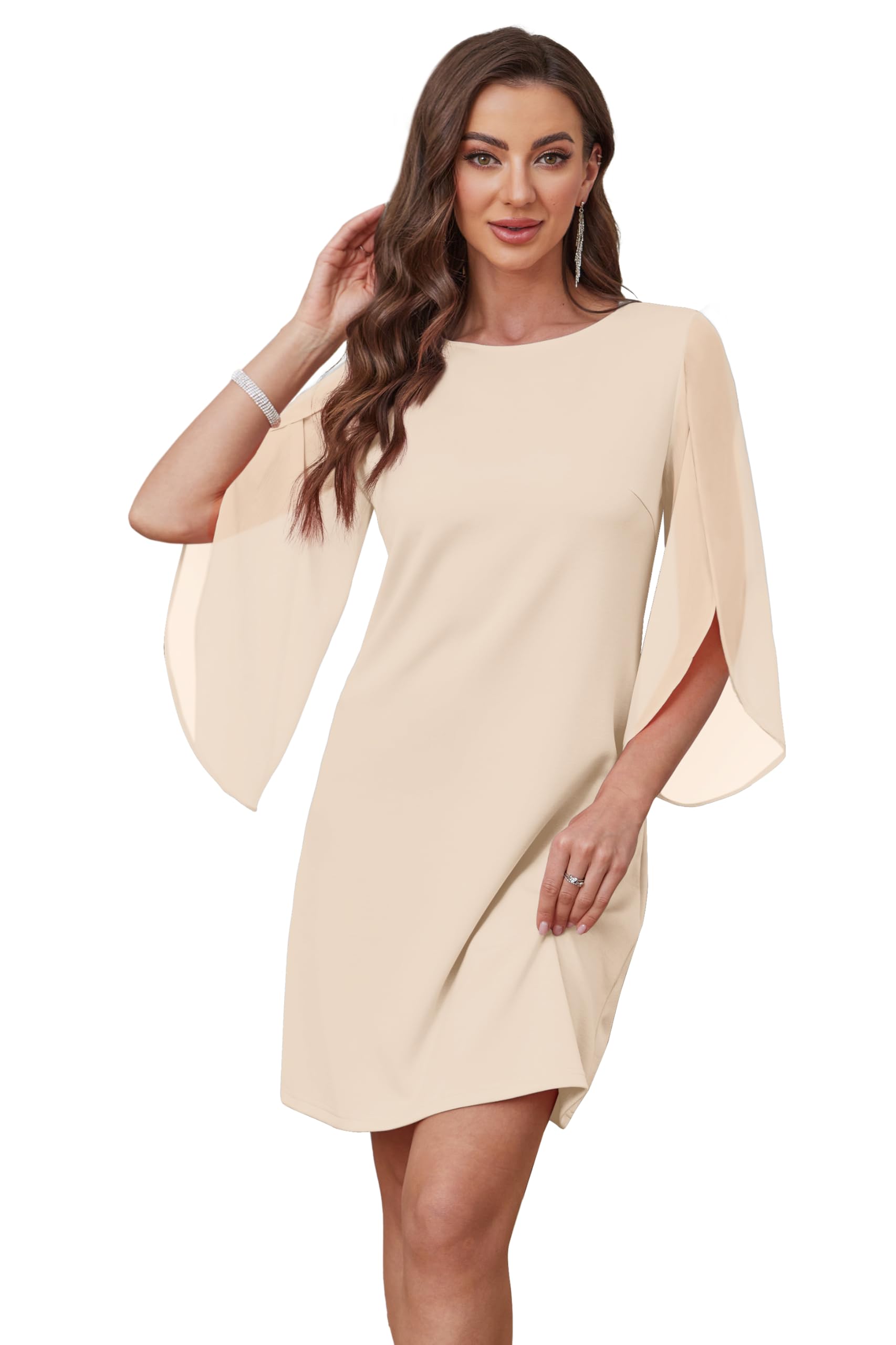 RUMIA Womens Cocktail Dresses Flutter Sleeve Wedding Guest Dresses for Women 2025 Trendy