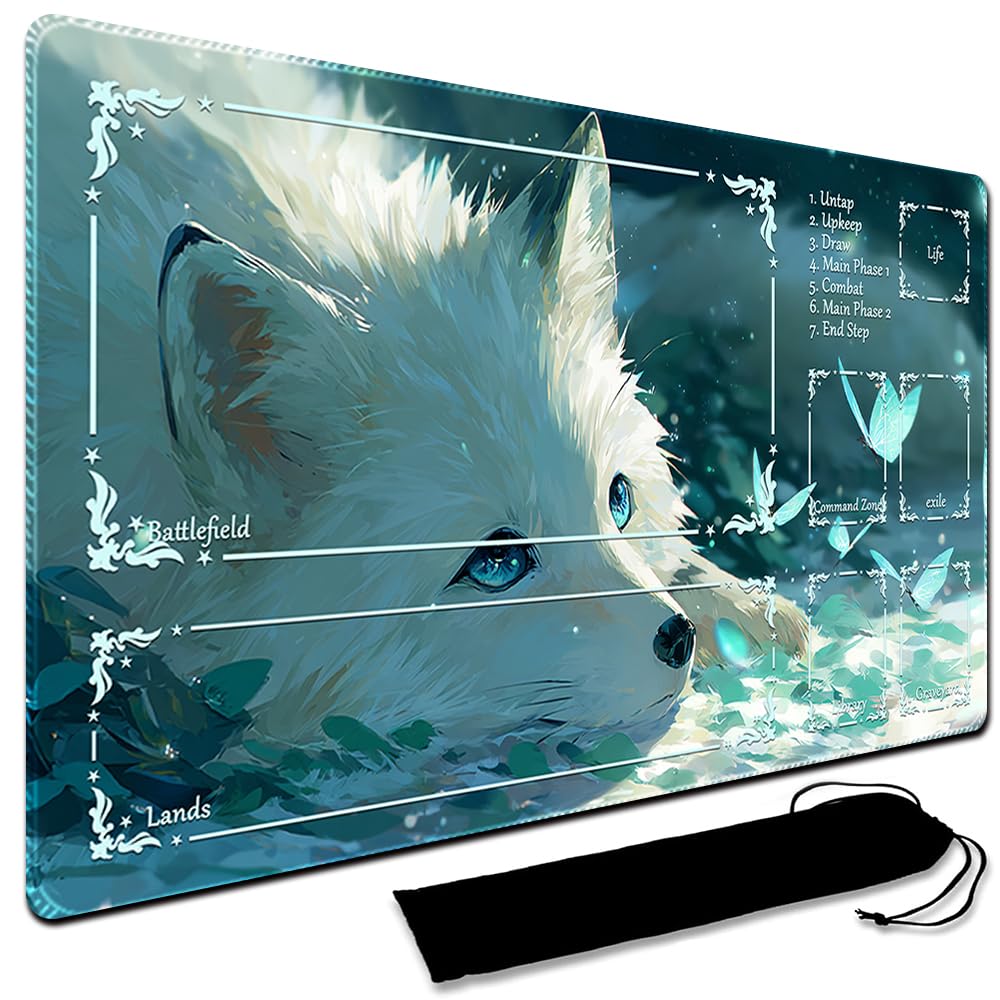 MTG Playmat,With Waterproof Storage black Bag Szie 60 x 35CM , With Zone MTG playmat Stitched Edges Game Play Mat Trading Card Game Playmats TCG Game Mat (With Zone,14) โ image 1