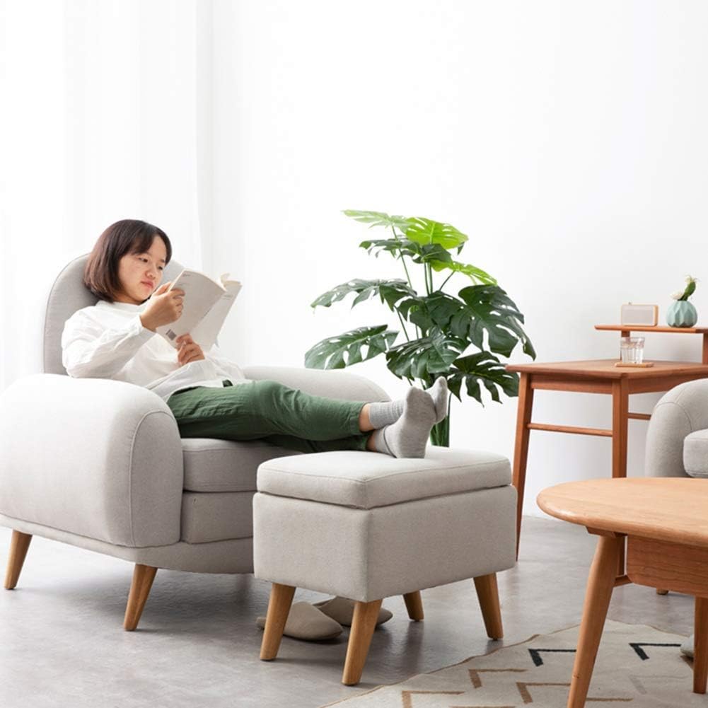 DASHADAO Footstools Multi-Function Solid Wood Storage Stool Living Room Home Coffee Table Stool Fabric Change Shoes Stool Storage Stool (Size:51 * 37 * 44cm)