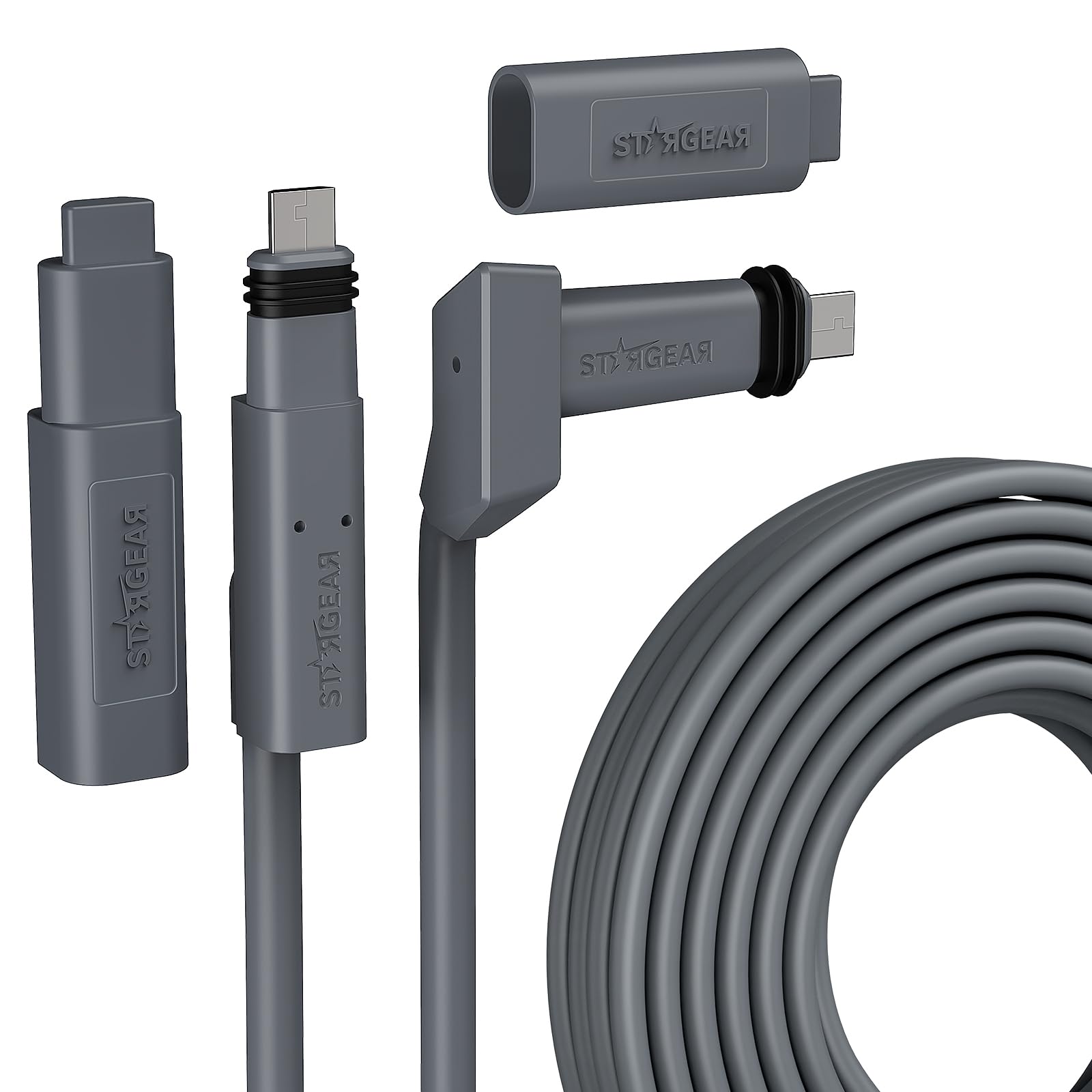 STARGEAR 16.4FT Starlink Cable for Starlink Actuated Gen 2, Standard Starlink Rectangular Satellite V2 Replacement Cable Waterproof with End Caps (5M)