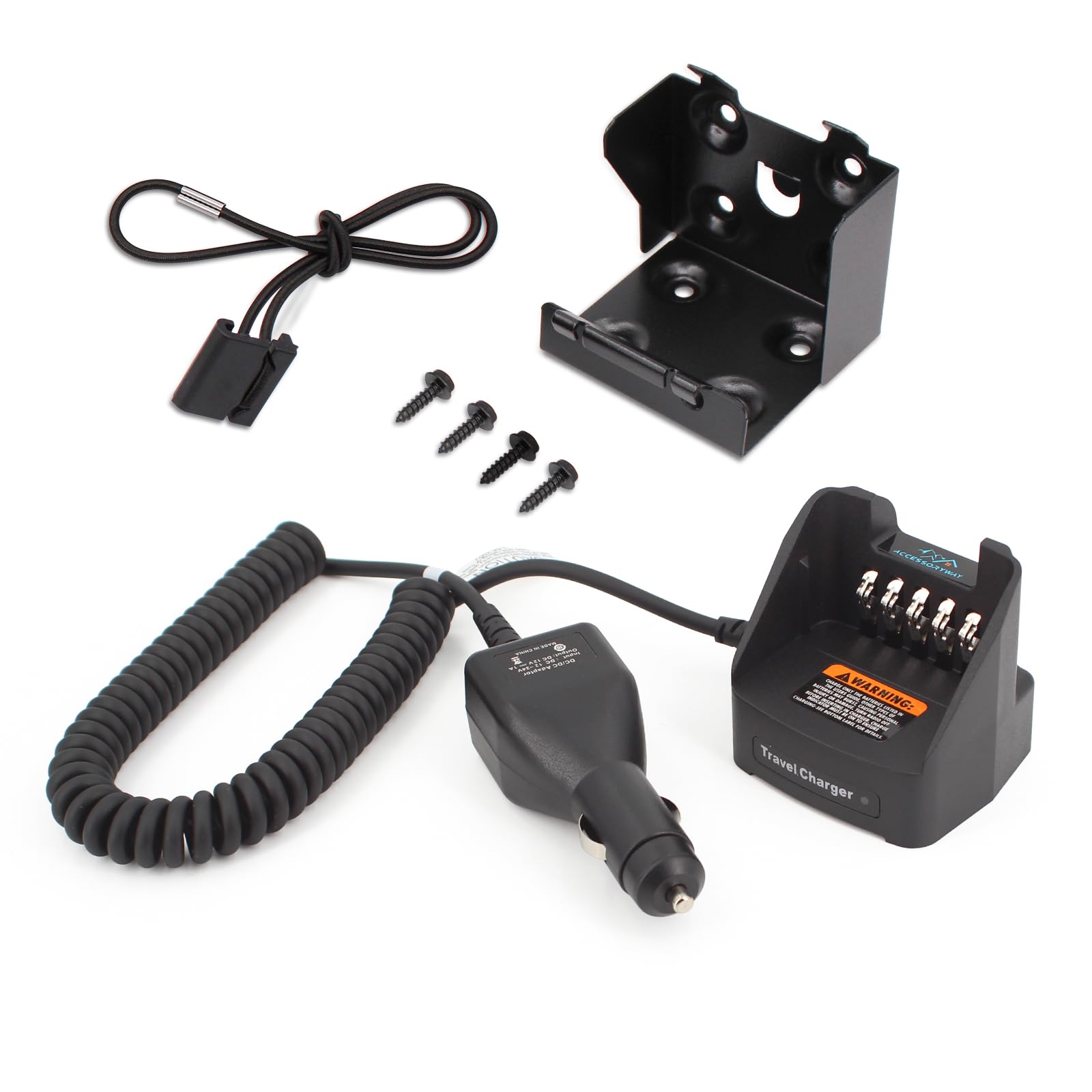 Accessoryway Replace KVC-21 Travel Car Charger Compatible with Kenwood NX-5200 NX-5300 NX-5400 TK-2180 TK-3180 TK-5210 NX-410 NX-411 radios Portable Car Charger Base KNB-48L KNB-54N KNB-33L Battery