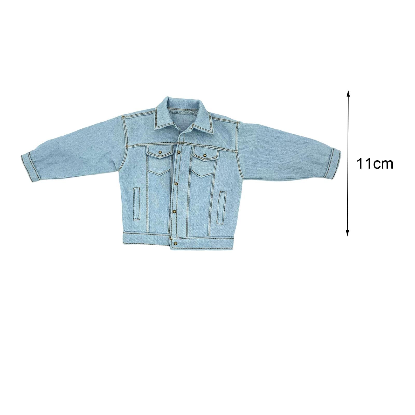 Sharplace Männliche Puppenkleidung im Maßstab 1:6, Kostüm-Outfits für 12-Zoll-Puppenfiguren, Zubehör, Jeansjacke