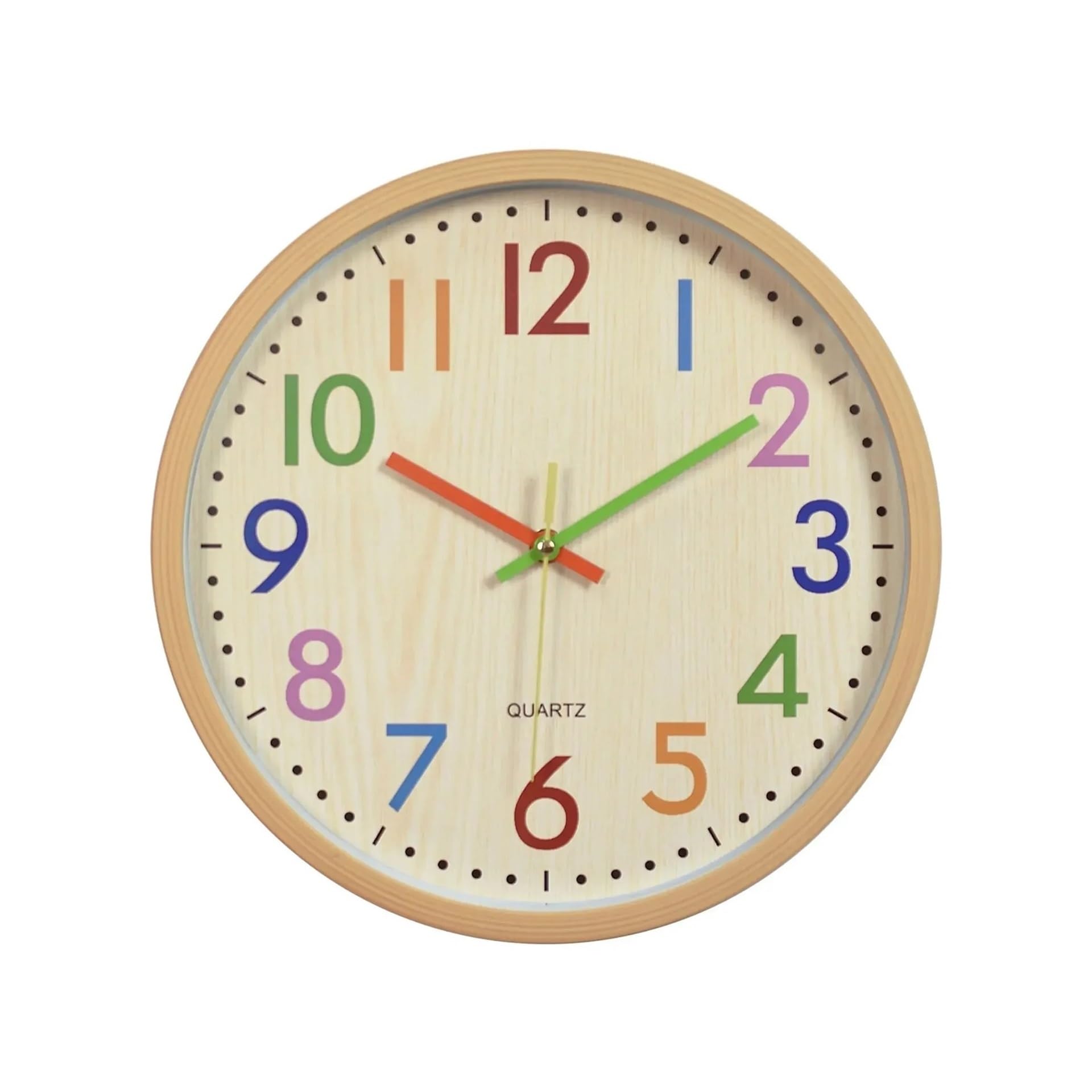 Aioneer Wall Clock 8 Inch Non-Ticking Three-Dimensional Suitable For Study Library Bedroom Living Room Creative Wooden Wall Clock