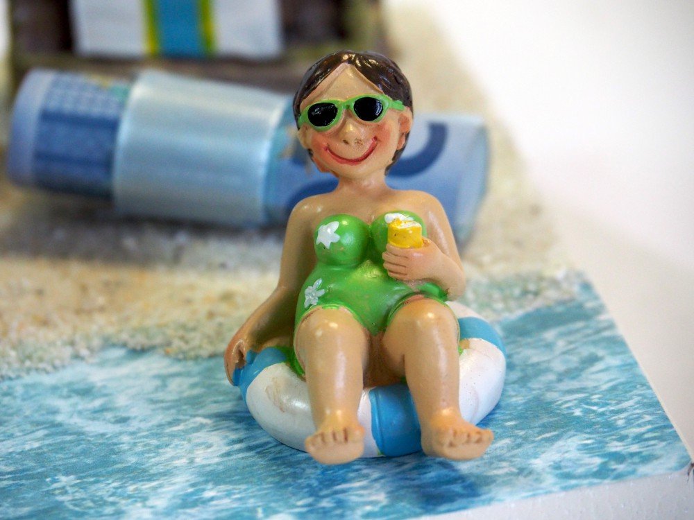 ZauberDeko Geldgeschenk Verpackung Geldverpackung Tiki Bar Paar Urlaub Reise Strand Geburtstag Hochzeit