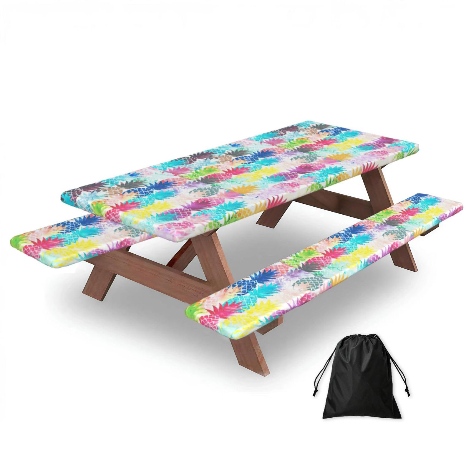 Yqxwjl Black Painting Print Camping Essentials Waterproof Camping Table And Bench Cover With Drawstring Bag 183 Cm