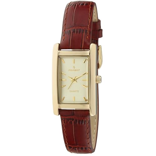 Women's Classic 14Kt Gold Plated Watch, Rectangular Tank Shape Case