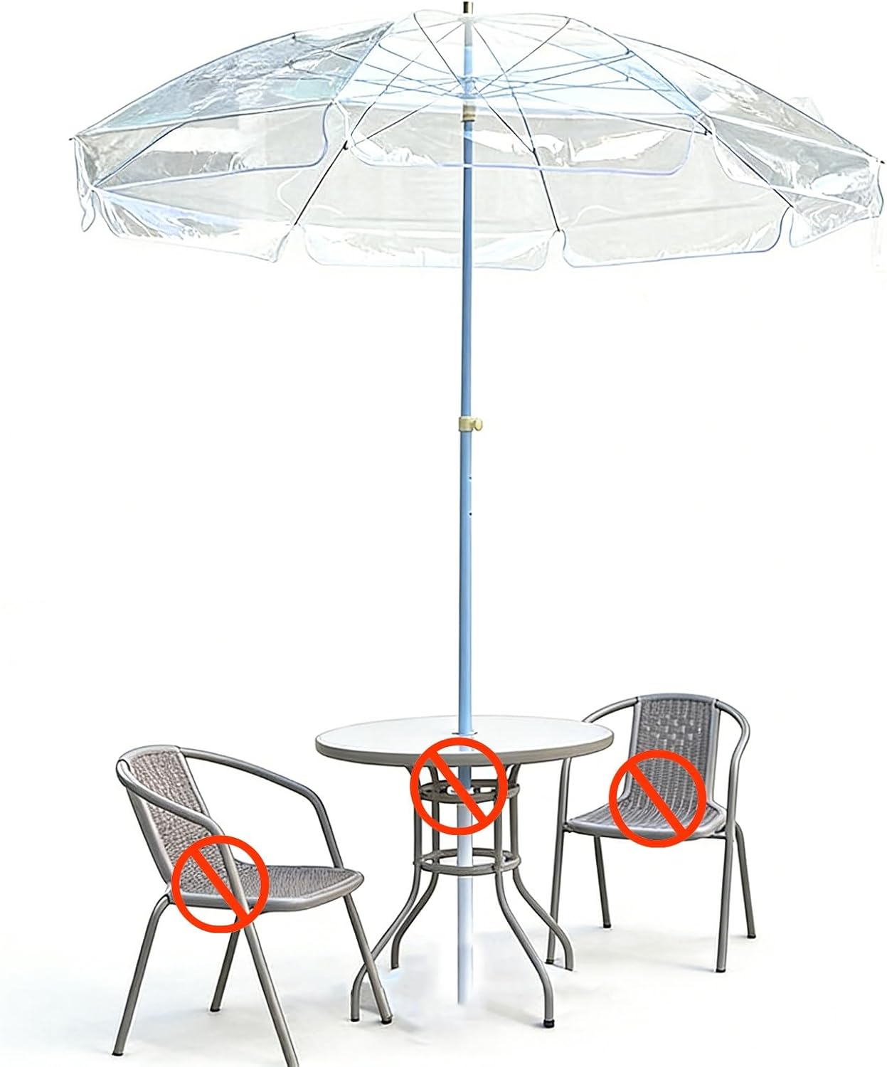 Clear Outdoor Waterproof Patio Umbrella Large Market Table Umbrellas Shade for Garden Deck Wedding