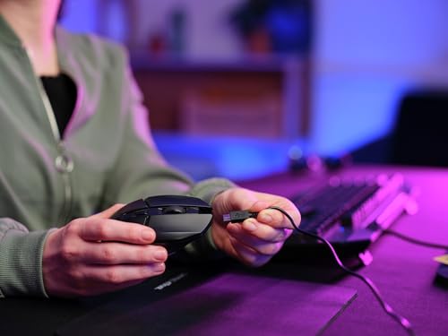GXTrust Vylax Wiederaufladbare Kabellose Gaming Maus, Schwarz – Ansicht 7