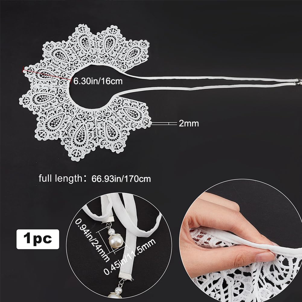 GORGECRAFT Faux Col Dentelle Détachable Brodée Fleurs - Accessoire Élégant Pour Robes & Chemisiers