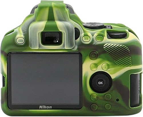 Miniatura 2 de TUYUNG - Funda de silicona D3500, carcasa protectora para cámara réflex digital Nikon D3500, color verde militar