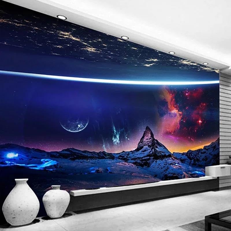 Papier peint 3D ciel étoilé pour créer une ambiance cocooning dans la chambre