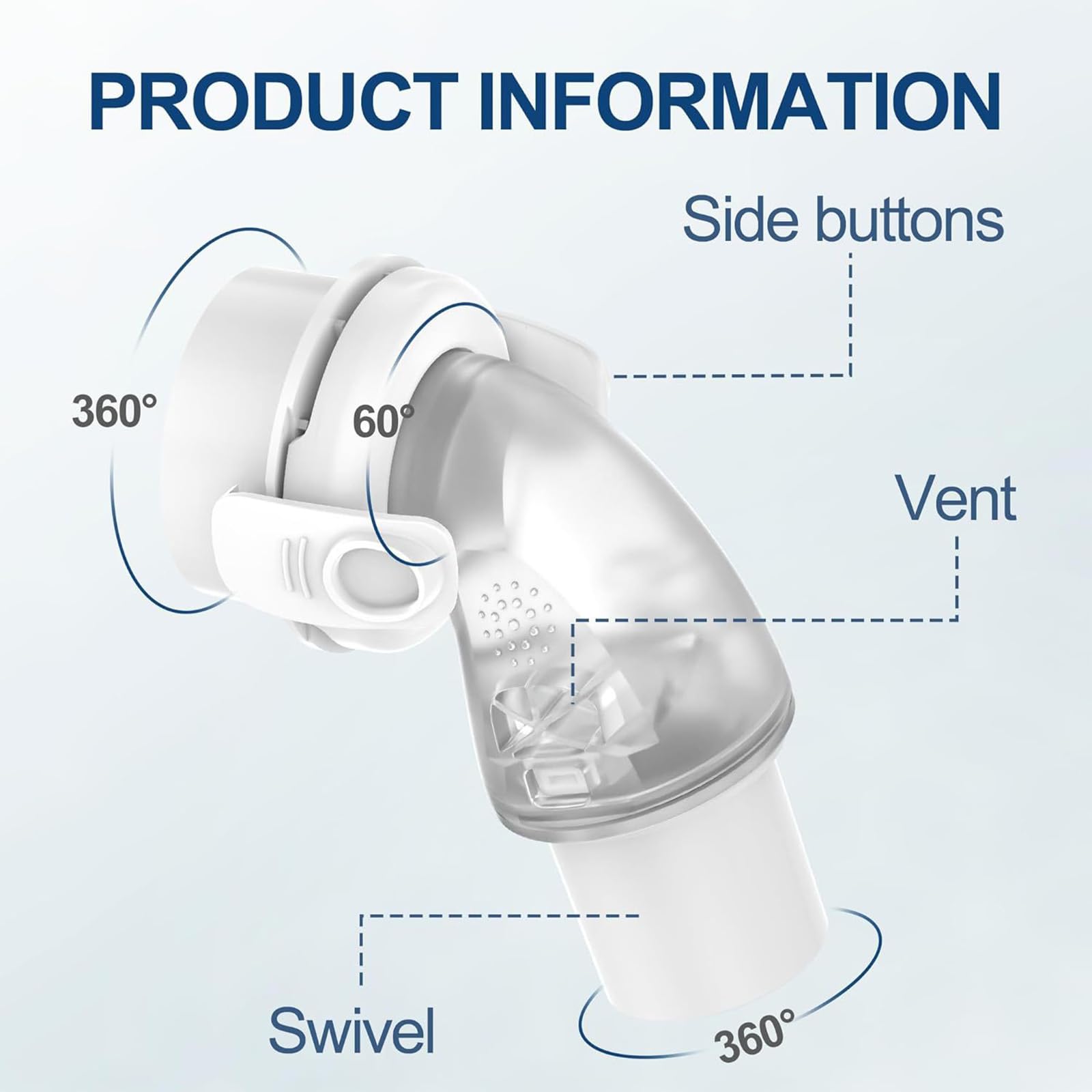 Ventilatore Clip-on Connettore ABS Tubo di Respirazione Adattatore Macchina del Respiro Accessori per Connessione Sicura Adattatore Gomito