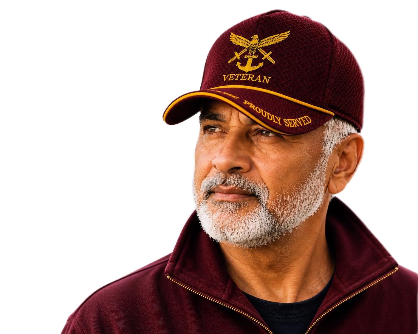 Indian Army Veteran Mesh Baseball Cap for Ex-Servicemen | Proudly Served Embroidered Military Trucker Hat | Breathable Adjustable Free Size Sports Cap for Men & Women-image-34