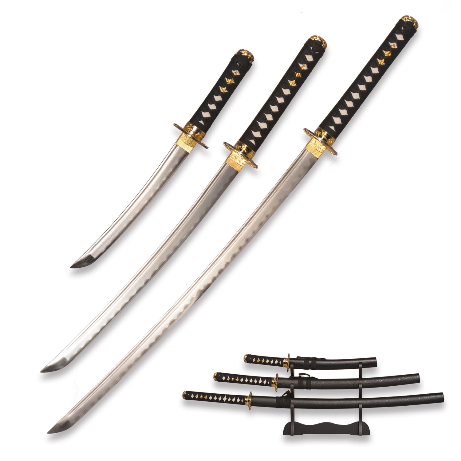 【SAMURAIさん専用】3本セット Handmade Carbon Steel Samurai Sword, Katana 3-Piece Set with
