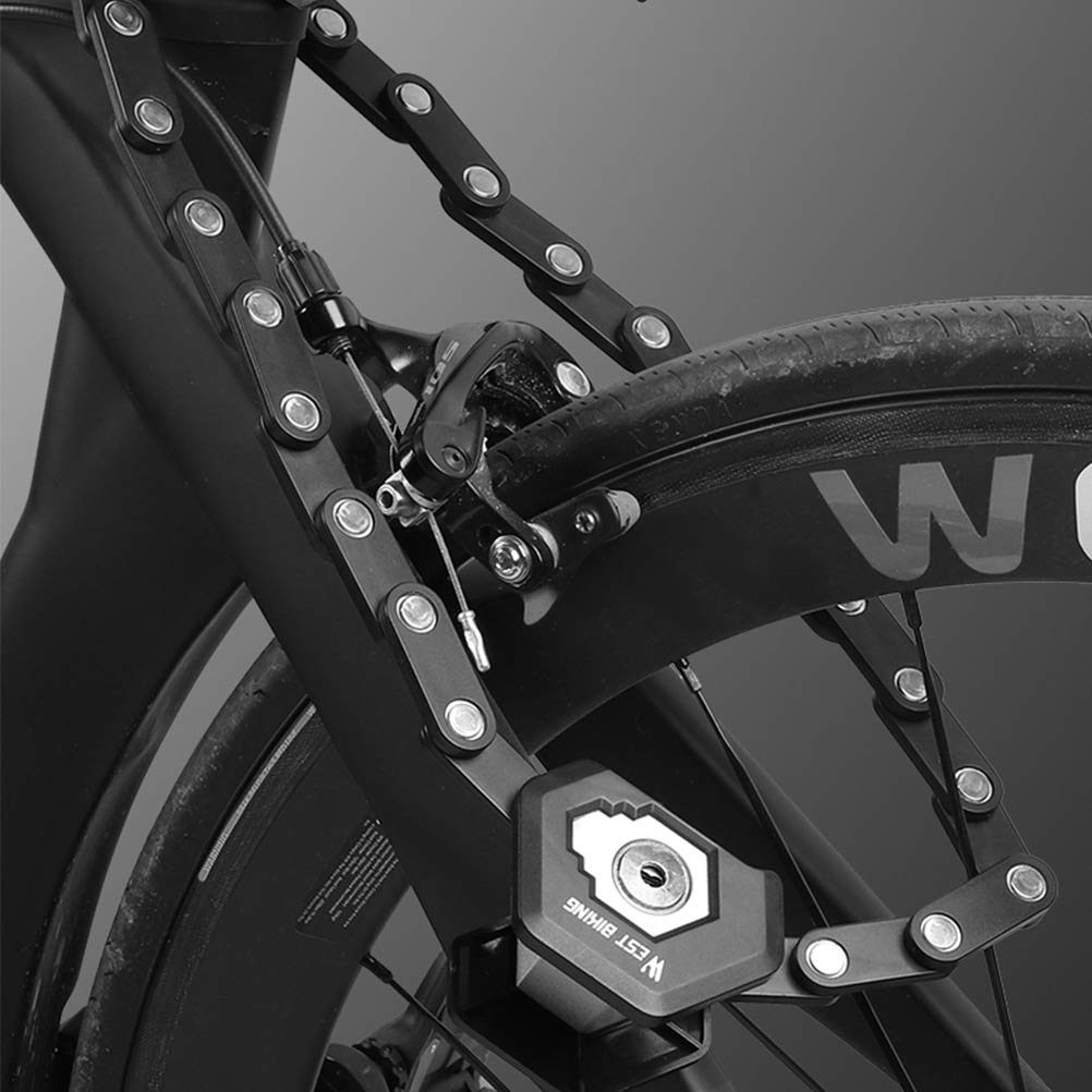 RBRL Antivol Velo Antivol Velo Pliable,Haut Niveau de Sécurité, 110cm, Avec Support et 4 Clés,Antivol de Vélo pour VTT, Bicyclette, Scooters, etc