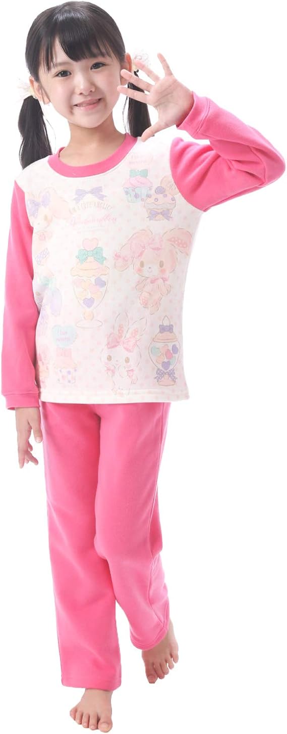Amazon Sanrio サンリオ ハローキティ パジャマ 上下セット ダンボールニット生地 長袖長ズボン 秋 冬 春 キッズ ガールズ 女の子 子供 幼稚園 保育園 小学生 ルームウェア Hellokitty 110cm 1cm パジャマ 通販