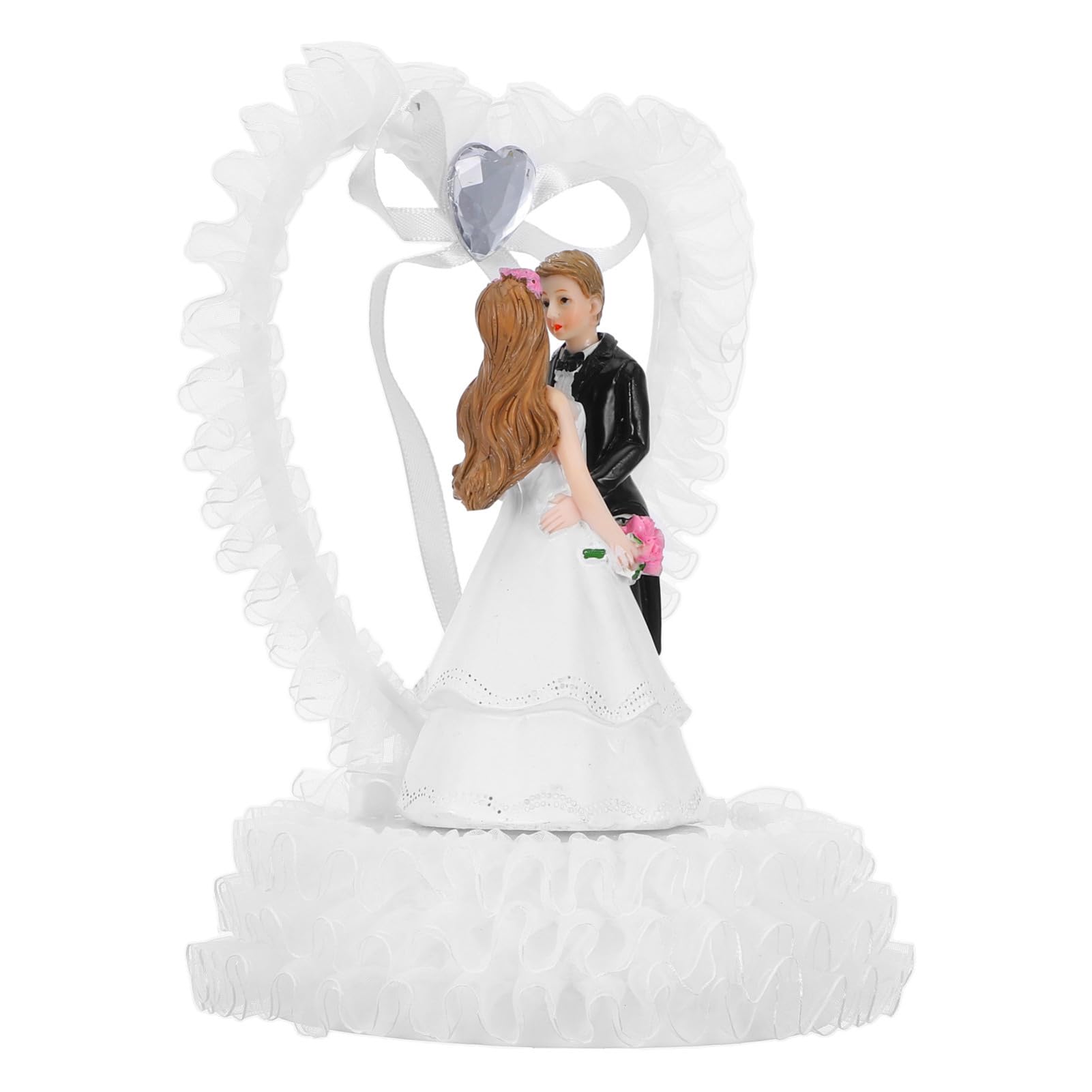 2St Hochzeitsdekorationen hochzeitsschmuck hochzeitsfiguren Hochzeitsgeschenkidee Brautkuchendeckel Braut und Bräutigam-Statue Ornament tischhochzeitsdeko Liebhaber Figur Harz Weiß MAGICLULU