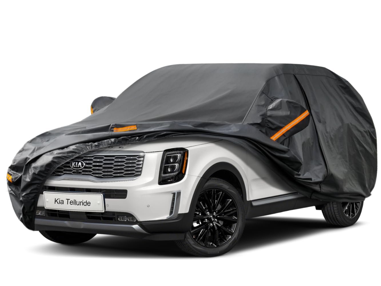 Kayme 7 Layers SUV Car Cover Custom Fit for Kia Telluride (2017-2025) Waterproof All Weather for Automobiles, Outdoor Full Cover Rain Sun UV Protection.Black