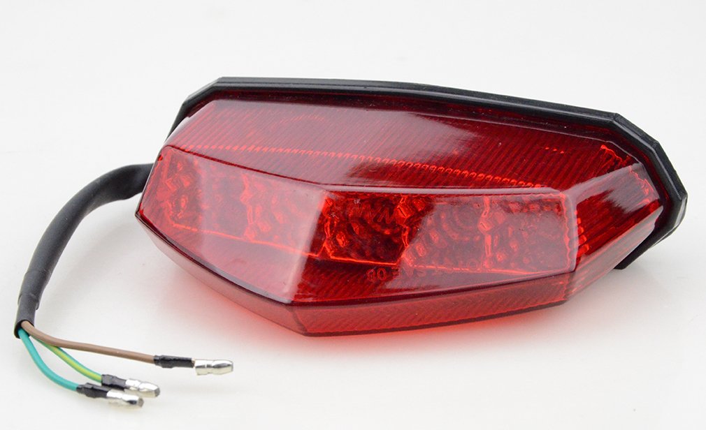 GOOFIT Fanale posteriore in plastica universale sostituzione per fanale posteriore del freno indicatore di direzione indicatore di direzione lampadine a LED sostituzione per ATV Scooter Bike