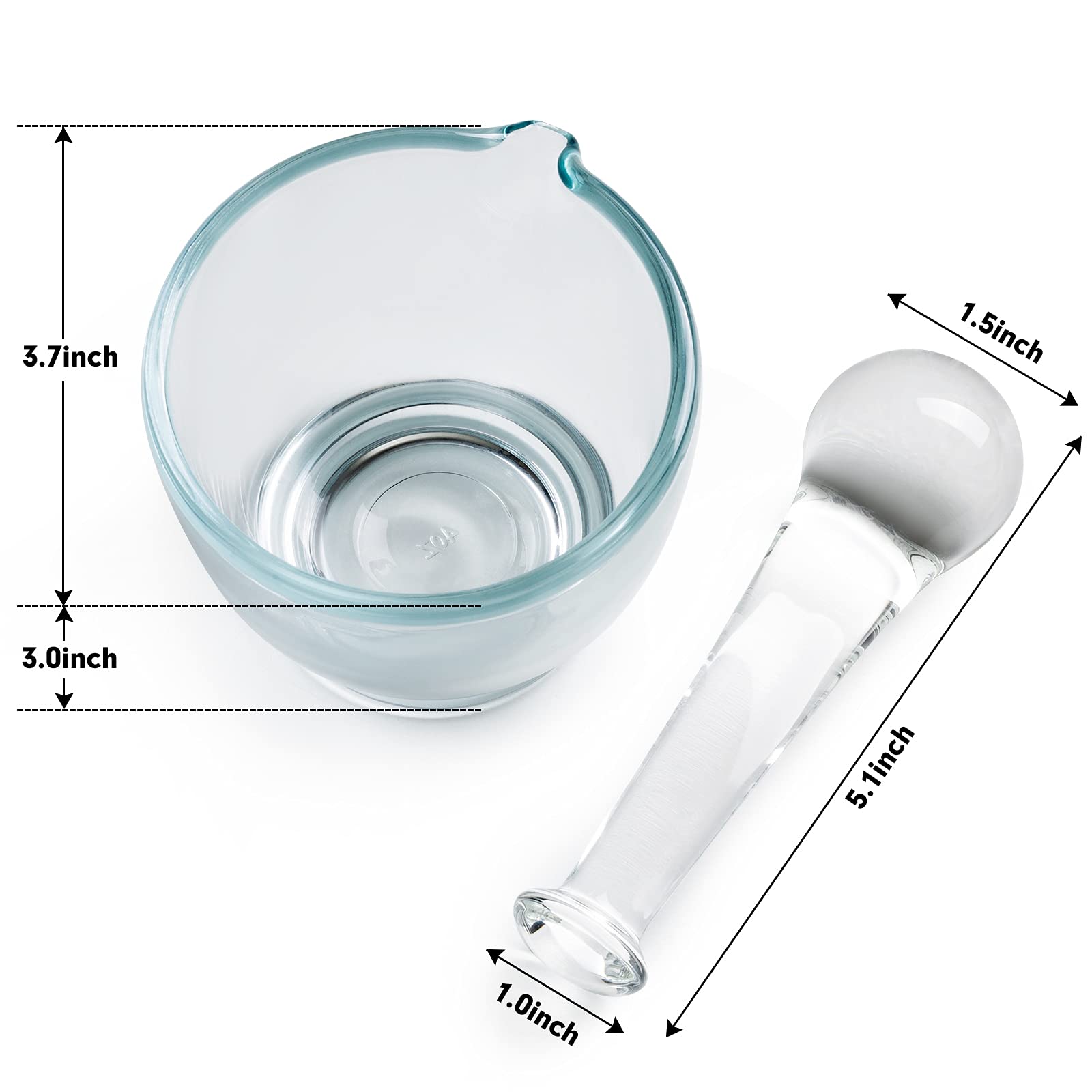Ultrassist - Ciotola per mortaio e pestello in vetro, smerigliatrice e miscelatore per farmacia o laboratorio scientifico (4oz)