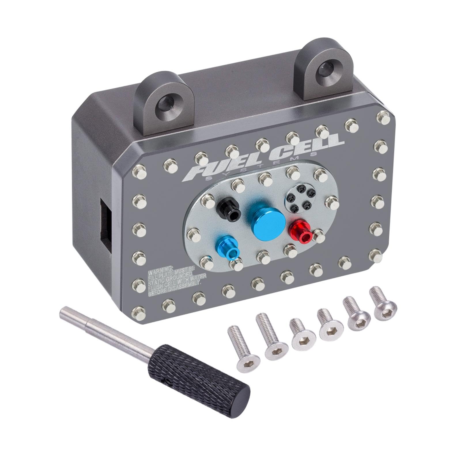 Aluminum Cell Receiver Box/Electric Box/Fuel Tank for 1/10 RC Crawler Car SCX10 PRO Roll Cage RR10 Capra RR10 TRX6 VS4-10 Simulated Fuel Tank (Gray)