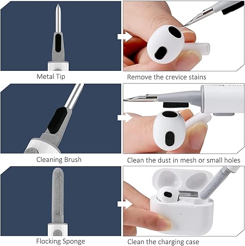 Miniatura 7 de Bonita funda rosa para Airpods de 21 generación para niñas y mujeres, con llavero de flores y kit de limpieza, funda protectora de silicona suave