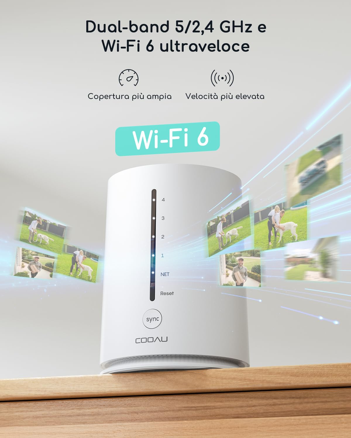 COOAU 4MP Telecamera Wi-Fi Esterno Senza Fili,Kit 4 Cam e Oannello Solare,Sistema di Sicurezza Domestica,360°,Visione Notturna a Colori,Rilevamento di Movimento,Nessun Canone Mensile,IP66,Cloud