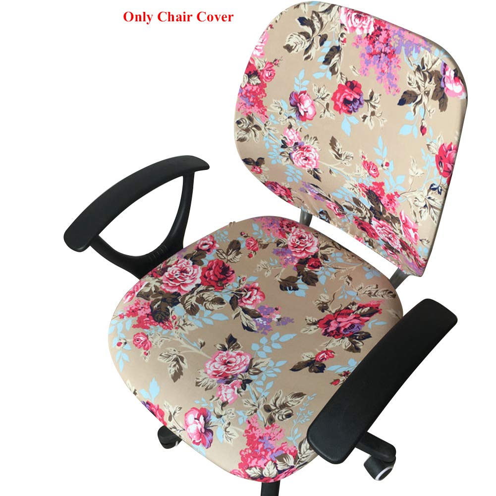 Universal Washable Rotating Swivel Computer Office Chair Covers Stretchable Removable Chair Slipcover (Style 1)