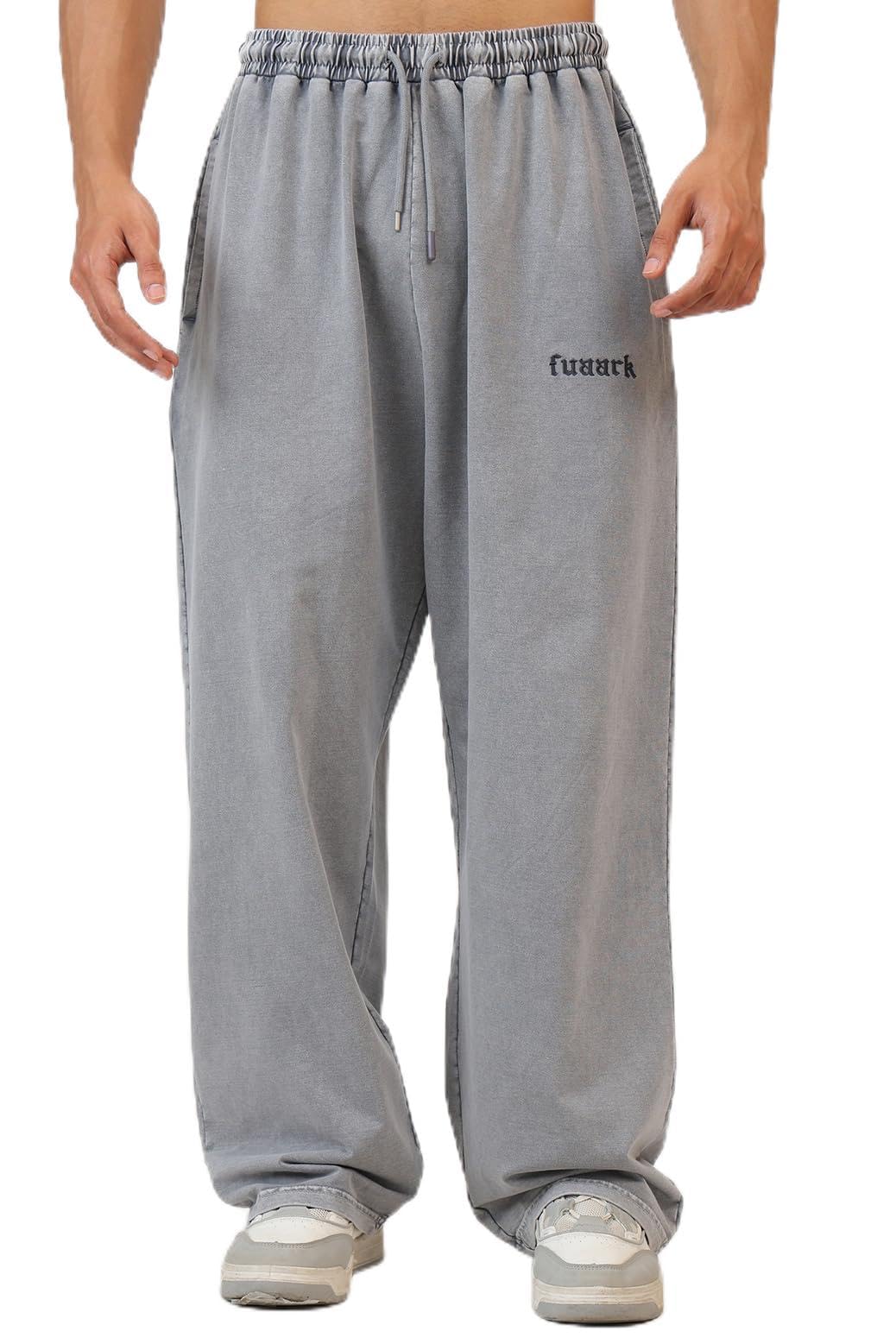 FUAARK Mens Raw Washed Loose Fit Poly-Cotton Trackpants-picture-32