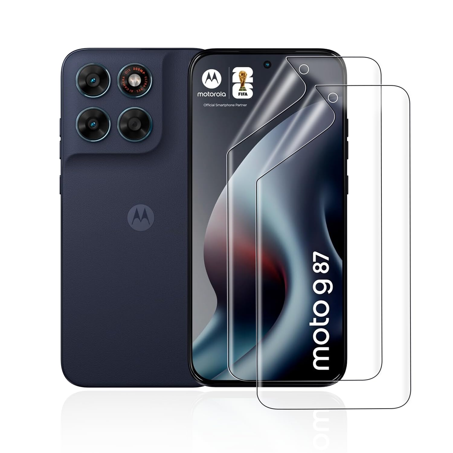 [2 sztuki hydrożelowej folii ochronnej na wyświetlacz kompatybilna z Motorola Moto G87, Ultra HD przezroczysta folia na telefon komórkowy, obsługuje identyfikator odcisków palców i