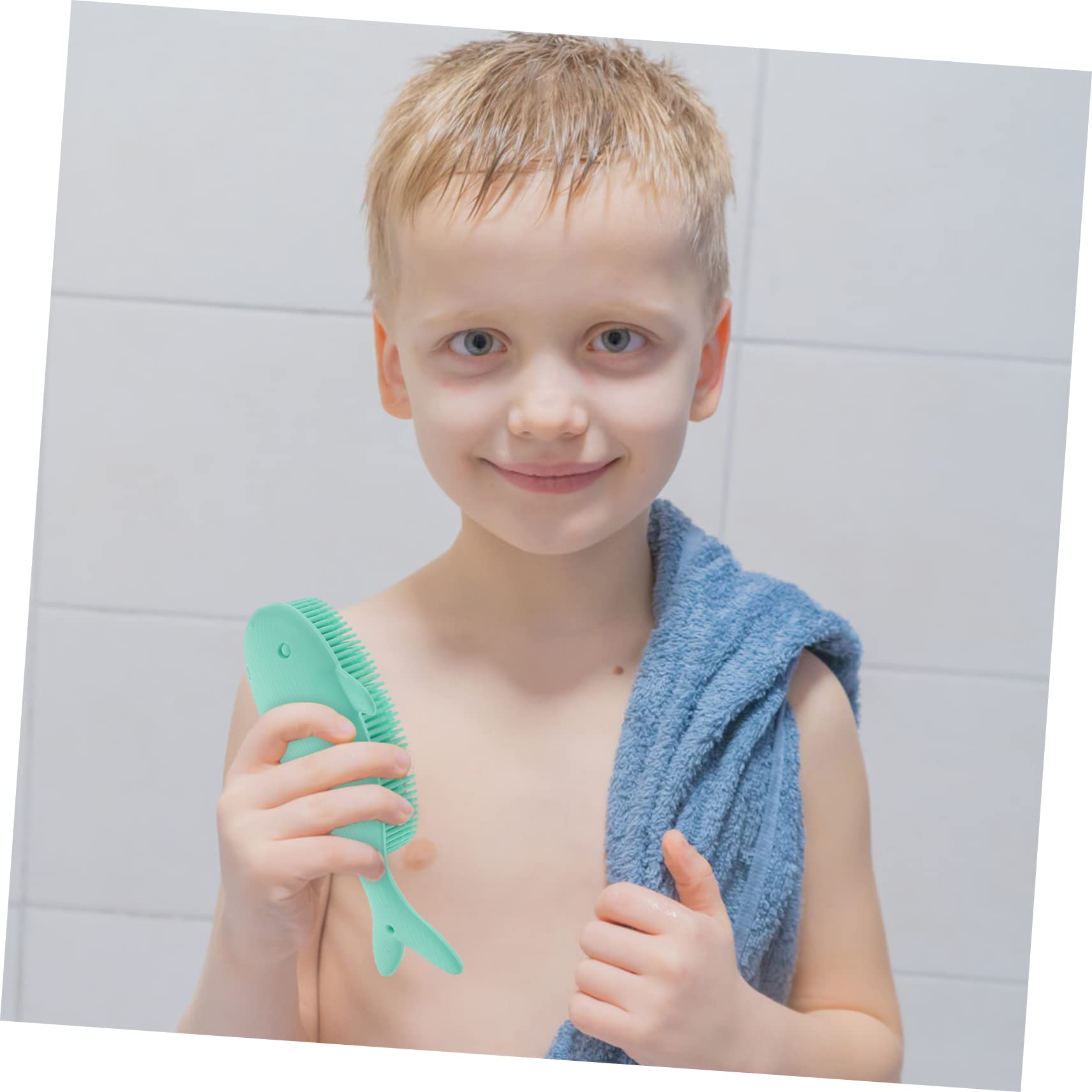 ASAKKURA Infant Body Scrubber Silicone Bath Brush Shower Scrubber for Baby Shower