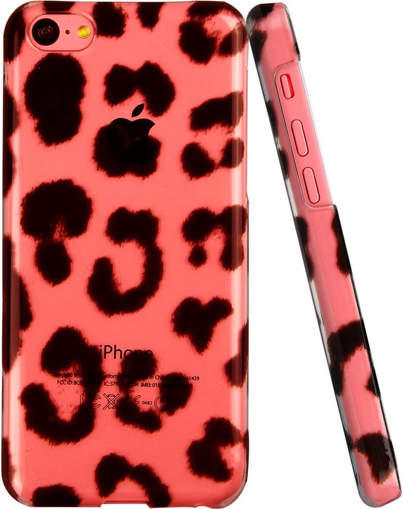 ESR Animal Kingdom Series Hard Clear Back Cover Snap on Case for iPhone 5C (Leopard)