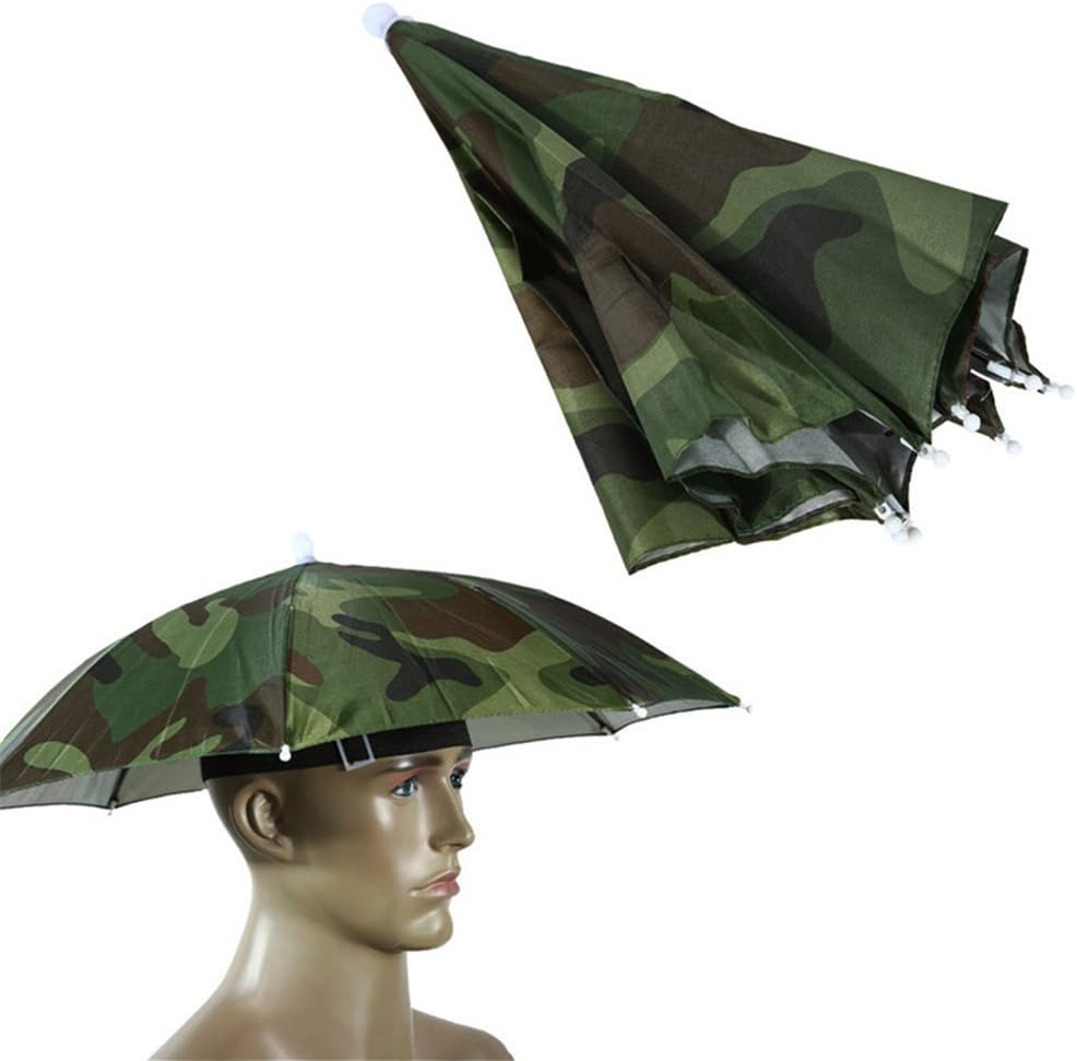 Little Sporter Fishing Umbrella Hat Camping Novelty Headgear Head Parasol Hat Camouflage