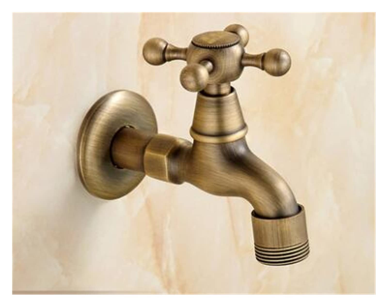 Brass Tap Faucet Garden Bibcocks Antique Brass Dragon Carved Washing Machine Faucet Outdoor Faucet Single Cold Tap Easy to Install(Groen)