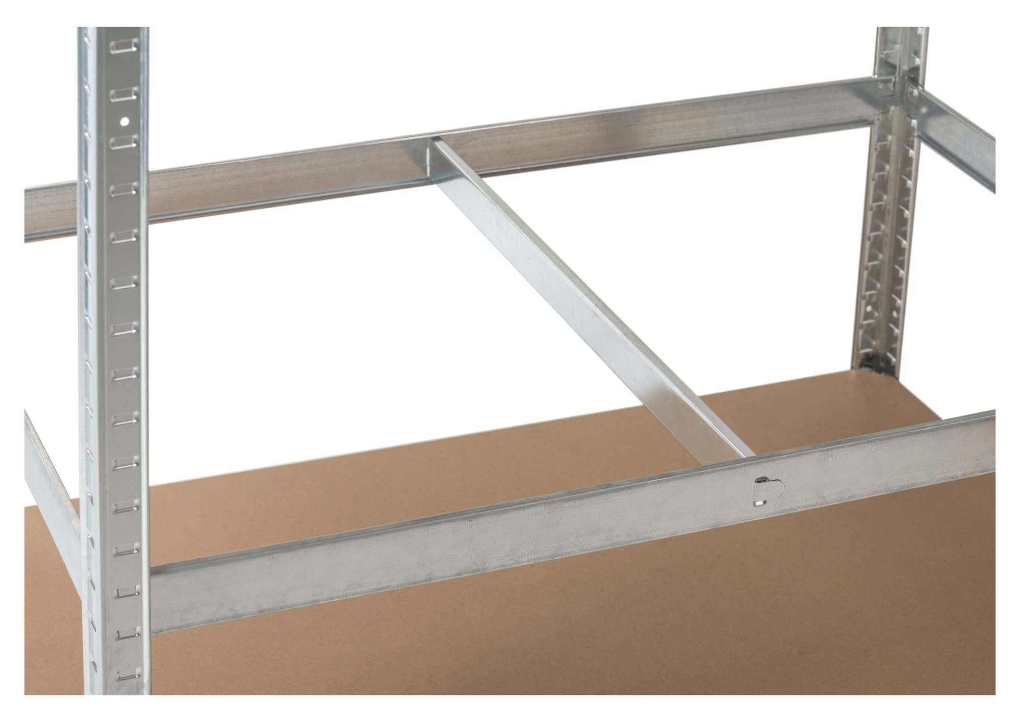 Stagecaptain WBR-175 SR Scaffale da Banco da Lavoro con Ripiani in Legno | Scaffale a incastro robusto per officina, magazzino, cantina e dispensa, Struttura metallica zincata
